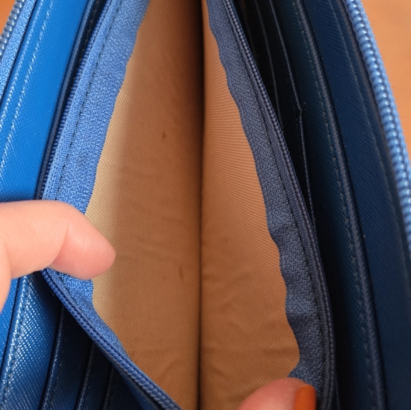 Roots Blue Wallet - Large Wallet Clutch - Picture 7 of 8